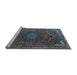 Sideview of Machine Washable Medallion Light Blue Traditional Rug, wshtr4158lblu