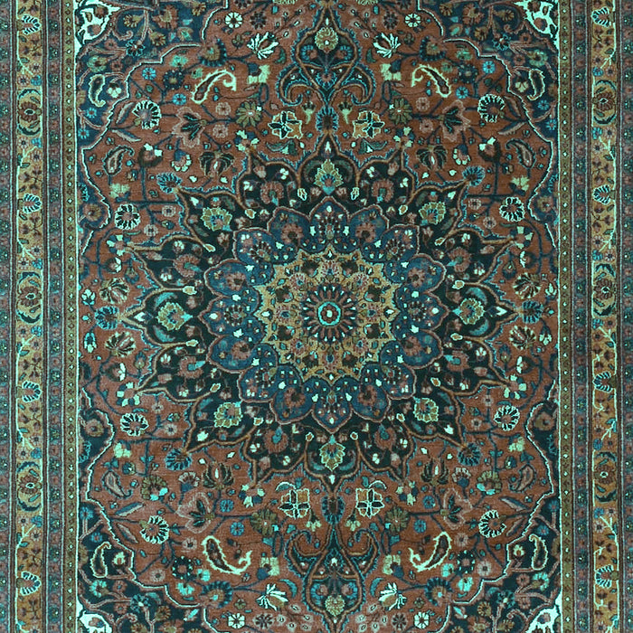 Medallion Turquoise Traditional Rug, tr4158turq