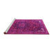 Sideview of Machine Washable Medallion Pink Traditional Rug, wshtr4158pnk