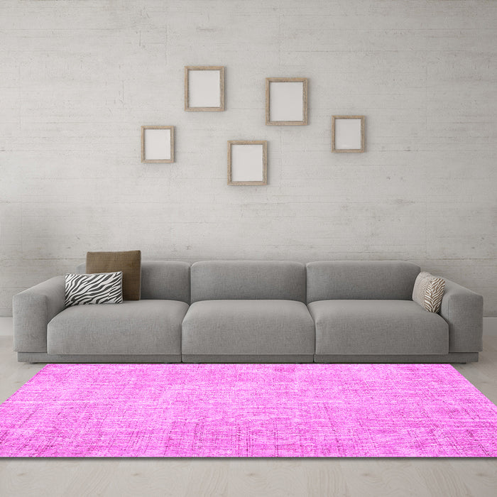 Machine Washable Persian Pink Traditional Rug in a Living Room, wshtr4159pnk