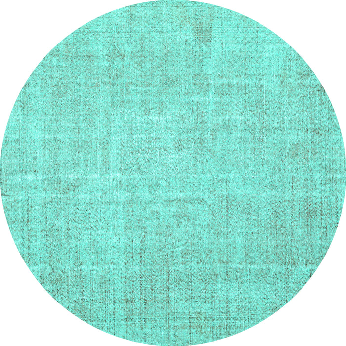 Round Persian Turquoise Traditional Rug, tr4159turq