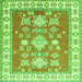 Serging Thickness of Geometric Green Traditional Rug, tr415grn