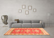 Machine Washable Geometric Orange Traditional Area Rugs in a Living Room, wshtr415org