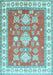 Geometric Light Blue Traditional Rug, tr415lblu