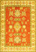 Geometric Yellow Traditional Rug, tr415yw