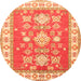 Square Geometric Orange Traditional Rug, tr415org