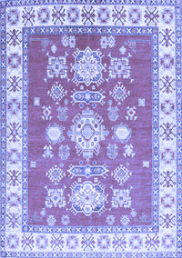 Geometric Blue Traditional Rug, tr415blu