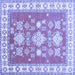 Square Geometric Blue Traditional Rug, tr415blu