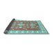 Sideview of Geometric Light Blue Traditional Rug, tr415lblu