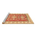 Sideview of Machine Washable Geometric Brown Traditional Rug, wshtr415brn