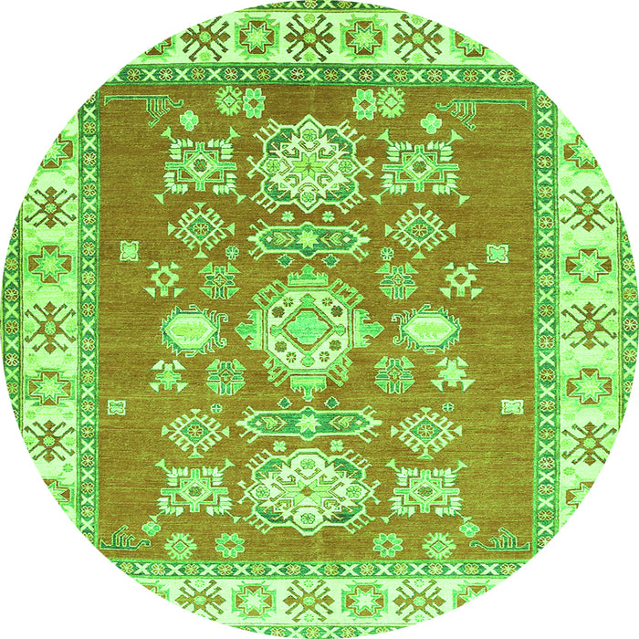 Machine Washable Geometric Green Traditional Area Rugs, wshtr415grn
