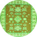 Machine Washable Geometric Green Traditional Area Rugs, wshtr415grn