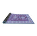 Sideview of Geometric Blue Traditional Rug, tr415blu