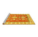 Sideview of Machine Washable Geometric Yellow Traditional Rug, wshtr415yw