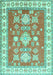 Geometric Turquoise Traditional Rug, tr415turq