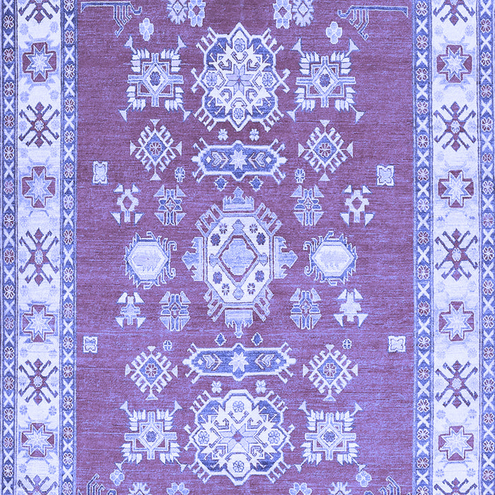 Machine Washable Geometric Blue Traditional Rug, wshtr415blu