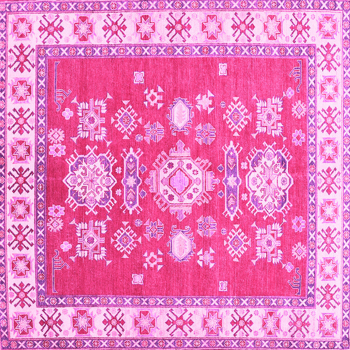 Square Geometric Pink Traditional Rug, tr415pnk