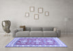 Machine Washable Geometric Blue Traditional Rug in a Living Room, wshtr415blu