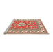 Sideview of Machine Washable Traditional Brown Rug, wshtr416
