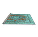 Sideview of Machine Washable Persian Light Blue Traditional Rug, wshtr4160lblu