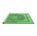 Sideview of Machine Washable Persian Emerald Green Traditional Area Rugs, wshtr4160emgrn