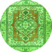 Machine Washable Persian Green Traditional Area Rugs, wshtr4160grn