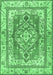 Machine Washable Persian Emerald Green Traditional Area Rugs, wshtr4160emgrn