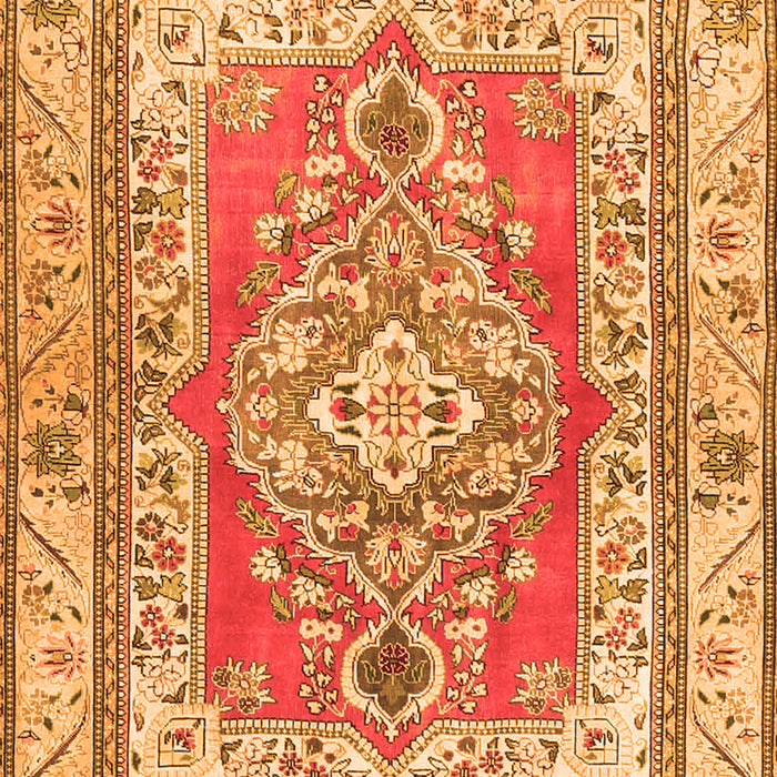 Serging Thickness of Machine Washable Persian Orange Traditional Area Rugs, wshtr4160org