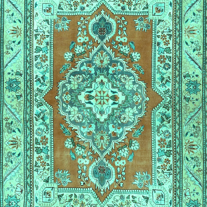 Machine Washable Persian Turquoise Traditional Area Rugs, wshtr4160turq