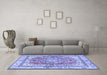 Machine Washable Persian Blue Traditional Rug in a Living Room, wshtr4160blu