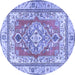 Round Persian Blue Traditional Rug, tr4160blu