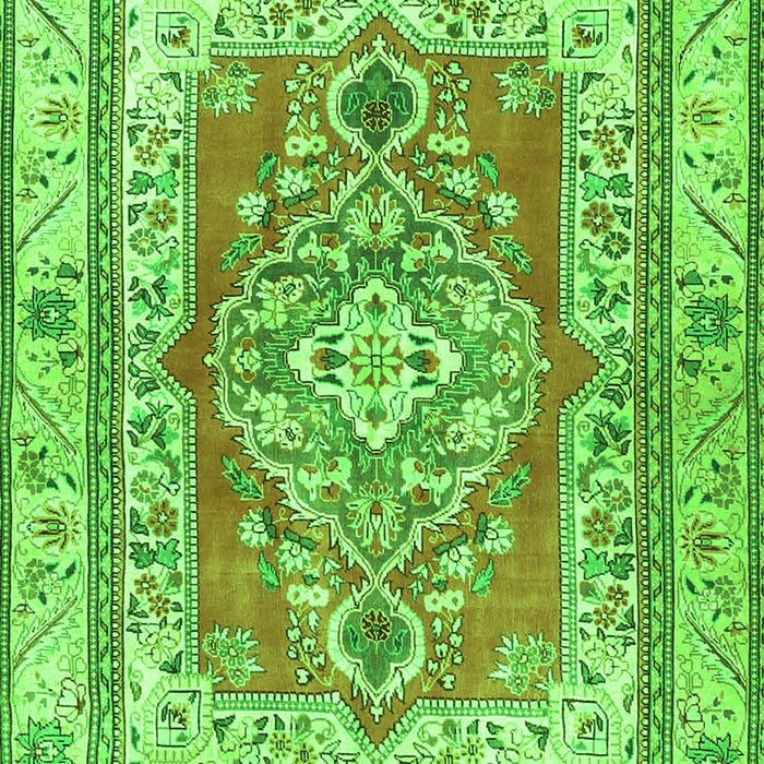 Serging Thickness of Machine Washable Persian Green Traditional Area Rugs, wshtr4160grn