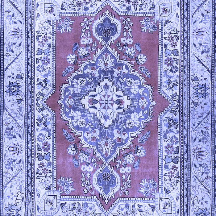 Machine Washable Persian Blue Traditional Rug, wshtr4160blu