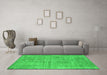 Machine Washable Persian Green Traditional Area Rugs in a Living Room,, wshtr4161grn