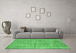 Machine Washable Persian Emerald Green Traditional Area Rugs in a Living Room,, wshtr4161emgrn