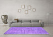 Machine Washable Persian Purple Traditional Area Rugs in a Living Room, wshtr4161pur