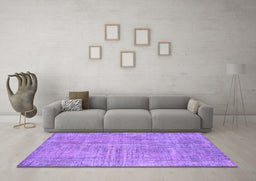 Machine Washable Persian Purple Traditional Area Rugs in a Living Room, wshtr4161pur