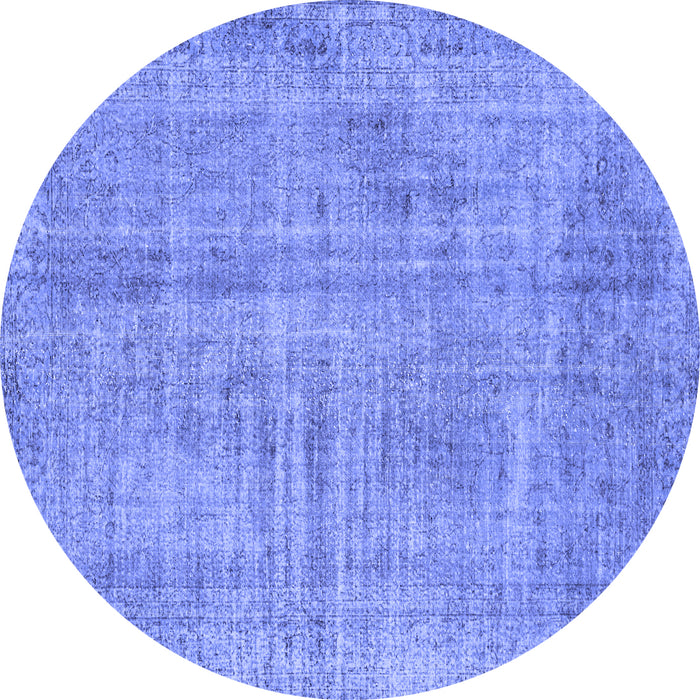 Round Persian Blue Traditional Rug, tr4161blu