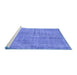Sideview of Machine Washable Persian Blue Traditional Rug, wshtr4161blu
