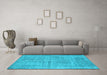 Machine Washable Persian Light Blue Traditional Rug in a Living Room, wshtr4161lblu