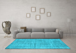 Machine Washable Persian Light Blue Traditional Rug in a Living Room, wshtr4161lblu