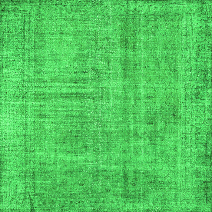 Round Machine Washable Persian Green Traditional Area Rugs, wshtr4161grn