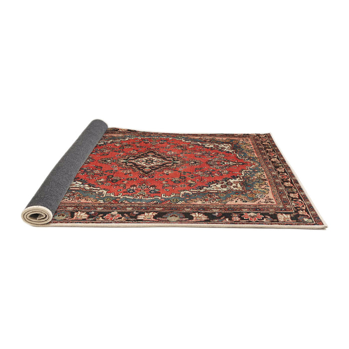 Sideview of Traditional Orange Salmon Pink Persian Rug, tr4162