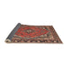 Sideview of Traditional Orange Salmon Pink Persian Rug, tr4162