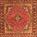 Serging Thickness of Persian Orange Traditional Rug, tr4162org