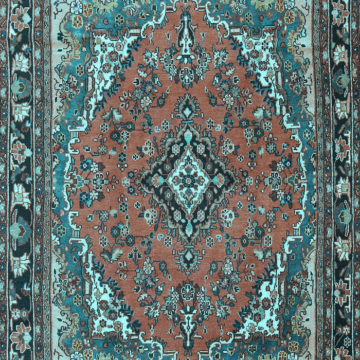 Machine Washable Persian Light Blue Traditional Rug, wshtr4162lblu