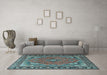 Machine Washable Persian Light Blue Traditional Rug in a Living Room, wshtr4162lblu