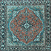 Square Machine Washable Persian Light Blue Traditional Rug, wshtr4162lblu