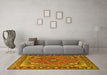 Machine Washable Persian Yellow Traditional Rug in a Living Room, wshtr4162yw