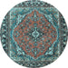 Round Persian Light Blue Traditional Rug, tr4162lblu